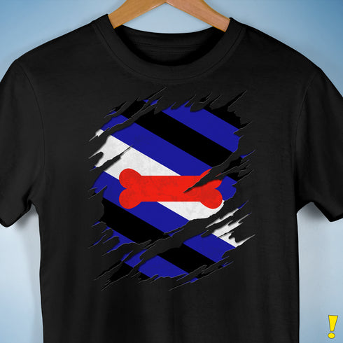 Puppy Pride Flag Ripped Reveal Premium Unisex T-Shirt